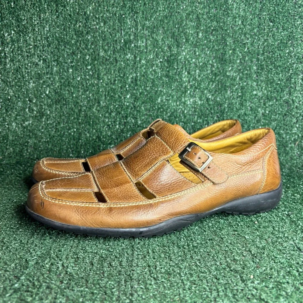 Clarks Leather Buckle Strap 71361 Fisherman Sandals Casual Brown Mens Size 11M